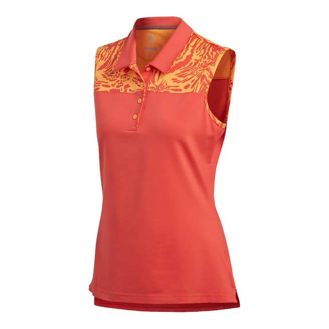 Adidas Golf Coral Ultimate Sleeveless Polo Shirt