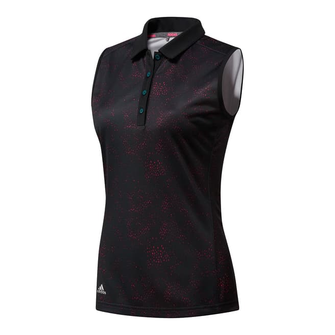 Adidas Golf Black Printed Sleeveless Polo