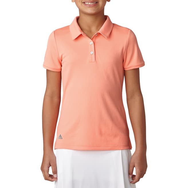 Adidas Golf Girls Coral Short Sleeve Golf Polo