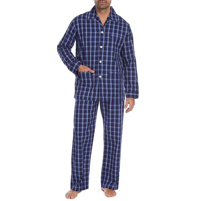 DEREK ROSE Navy Barker 15 Pyjama Set