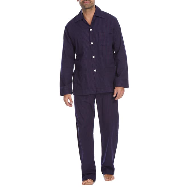 DEREK ROSE Navy Braemar 43 Pyjama Set