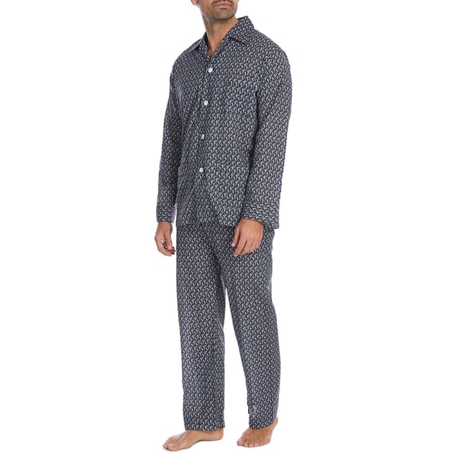 DEREK ROSE Black Ledbury 2 Pyjama Set
