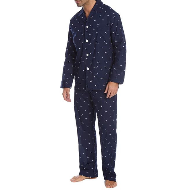 DEREK ROSE Navy Nelson 61 Pyjama Set 