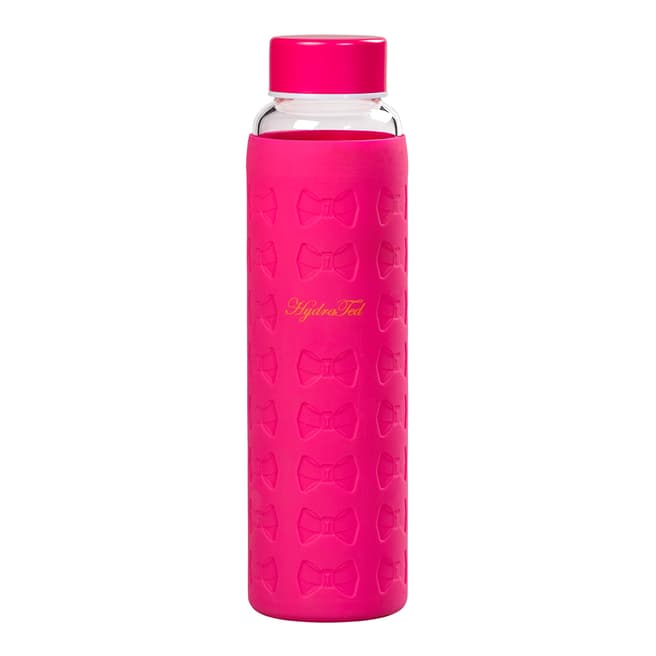Ted Baker Hot Pink Glass Water Bottle with Silicon Sleeve