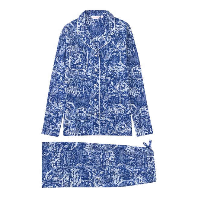 DEREK ROSE Blue Ledbury Classic Pyjama Set