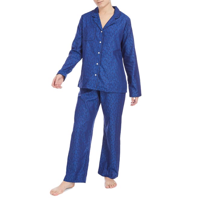 DEREK ROSE Navy Pario Classic Pyjama Set