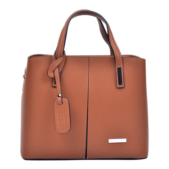 Sofia Cardoni Brown Leather Tote Bag