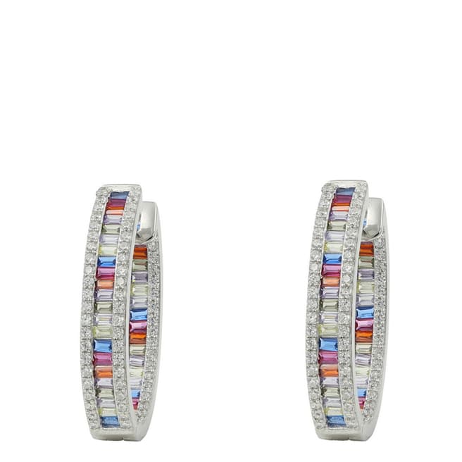 Alexa by Liv Oliver Sterling Silver Multi-Colour Hoop Earrings