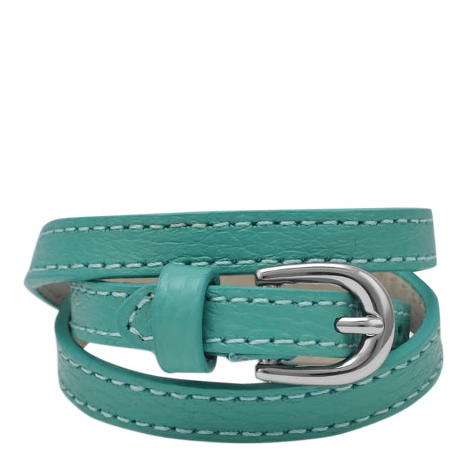 Chloe Collection by Liv Oliver Turquoise Leather Wrap Bracelet