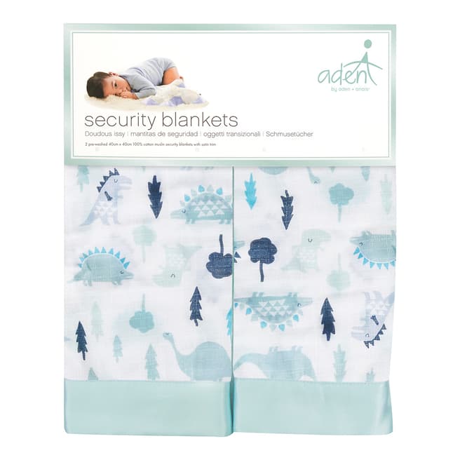 Aden & Anais Dinos 2 Pack Security Blanket 