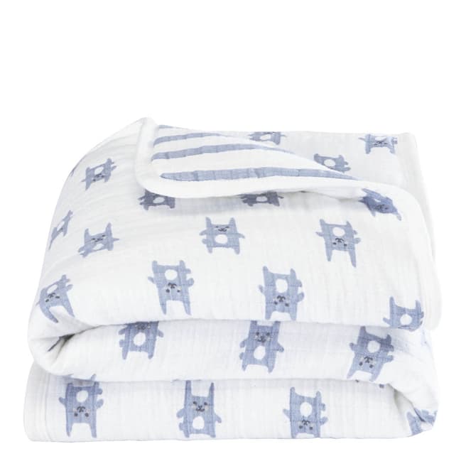Aden & Anais Blue Bunny Flannel Mini Blanket 