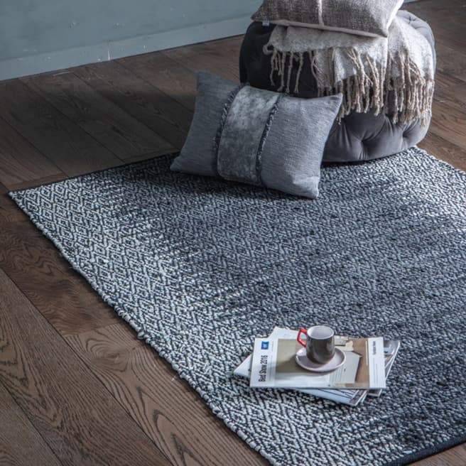 Gallery Living Holwood 120x170cm Leather Rug, Grey