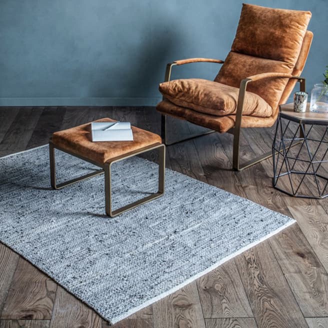 Gallery Living Grey Otero Leather Rug 120x170cm