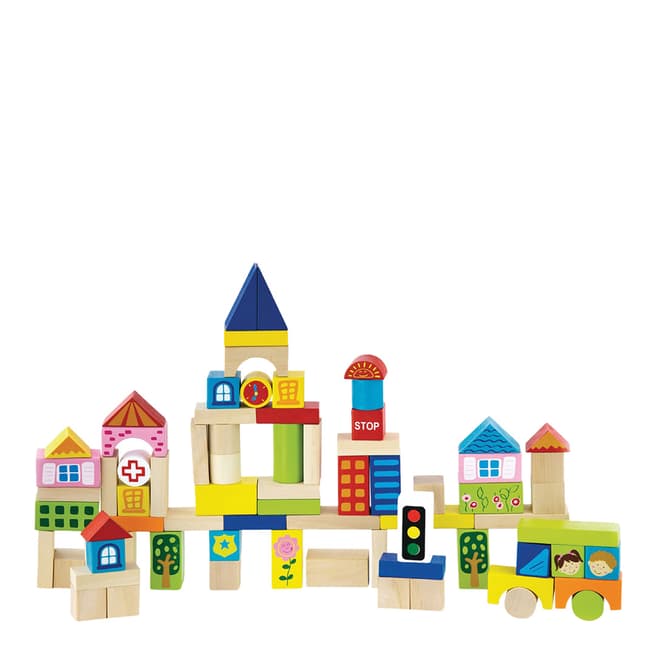Viga Toys 75 Piece City Building Blocks In A Drum