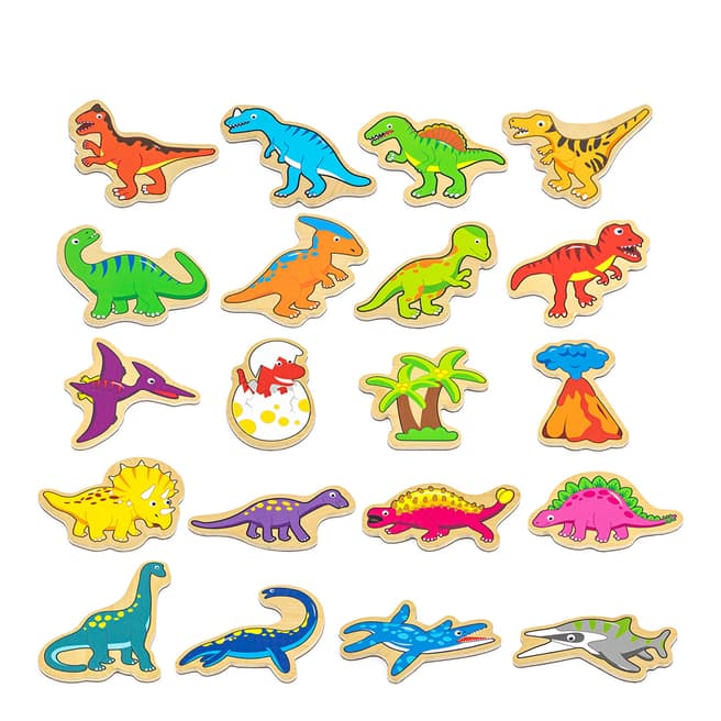 Viga Toys 20 Piece Wooden Magnetic Dinosaurs