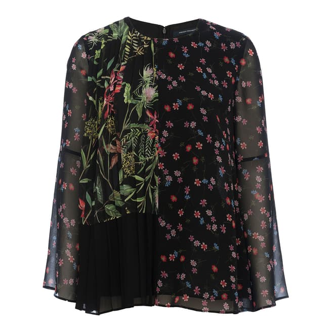 French Connection Black Multi Floral Relaxed Top