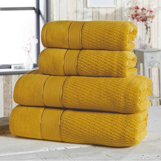 Rapport Royal Velvet Set of 4 Towels, Ochre