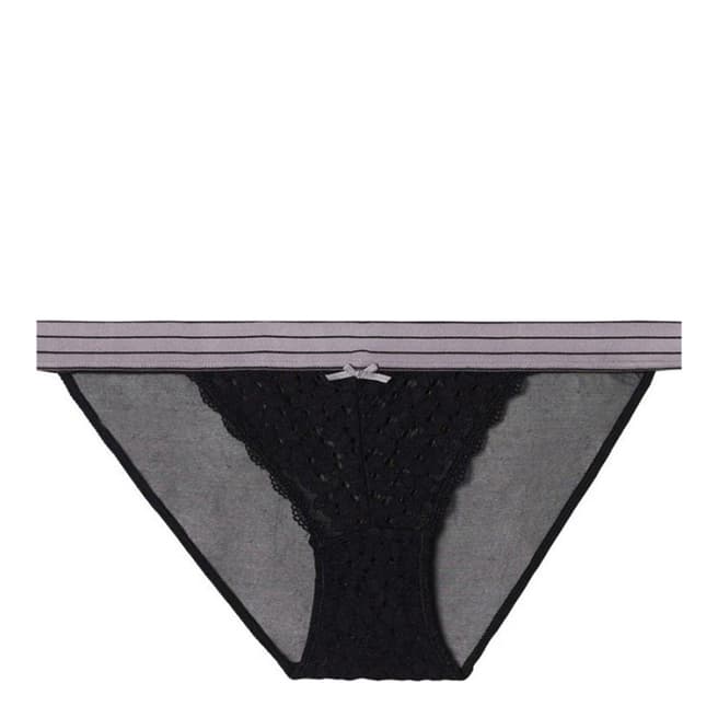 Heidi Klum Intimates Black/Heather Mist Lace Blossoms Bikini Brief