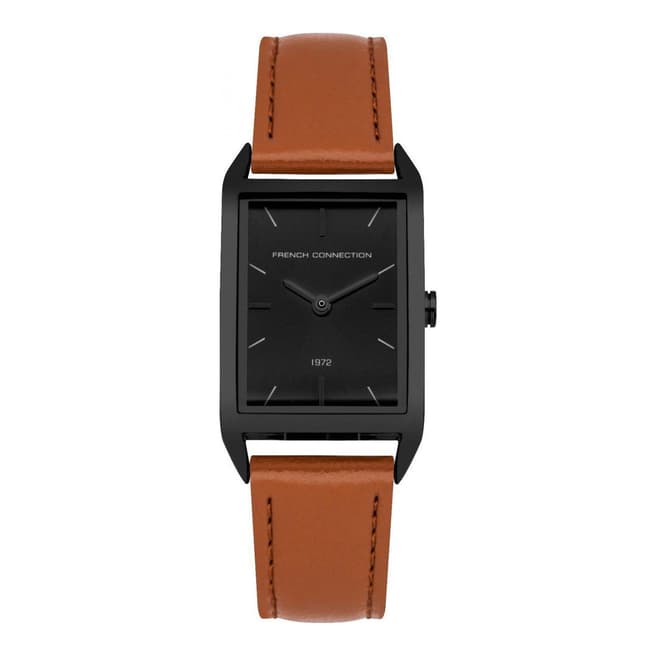 French Connection Black Satin Sunray Strap Watch