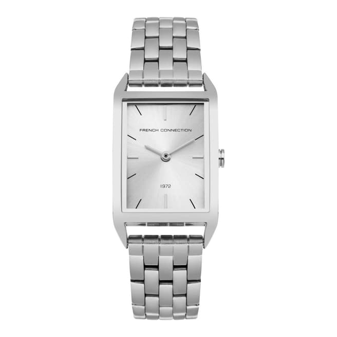 French Connection Silver Rectangle Metal Watch