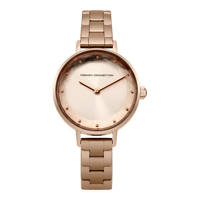 French Connection Rose Gold Sunray Bracelet Watch