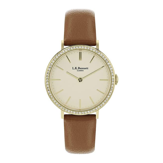 L K Bennett Mother Of Pearl Watch With Gold Casing