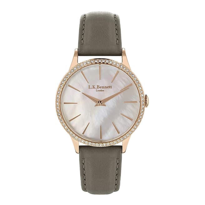 L K Bennett Mother Of Pearl Watch With Rose Gold Casing