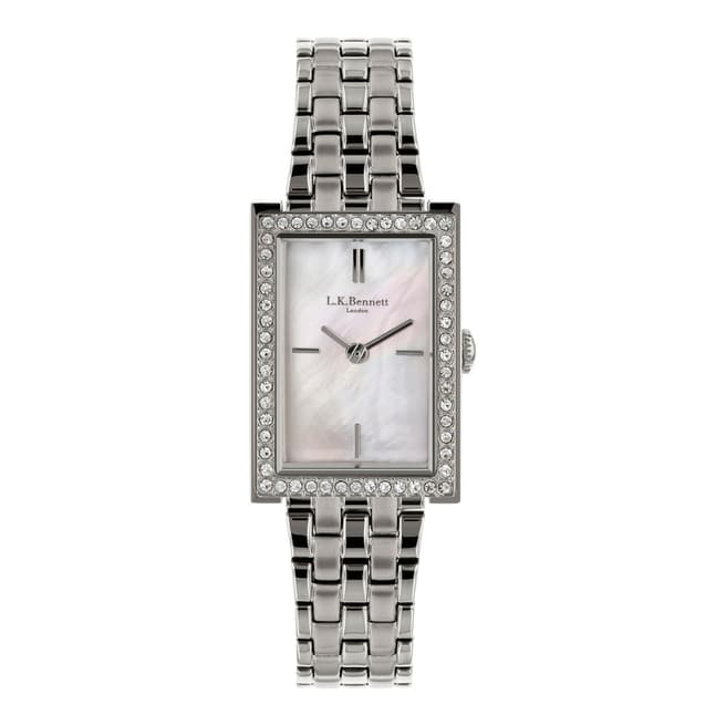 L K Bennett Mother Of Pearl Watch With Silver Casing