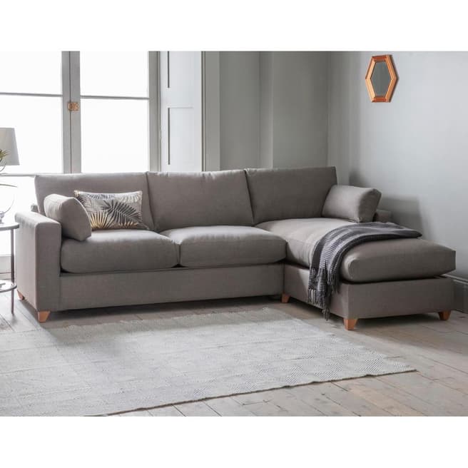 Gallery Living Burton Corner Ottoman LH Sofa Bed, Standard Double Mattress (Shearwater Light Grey)