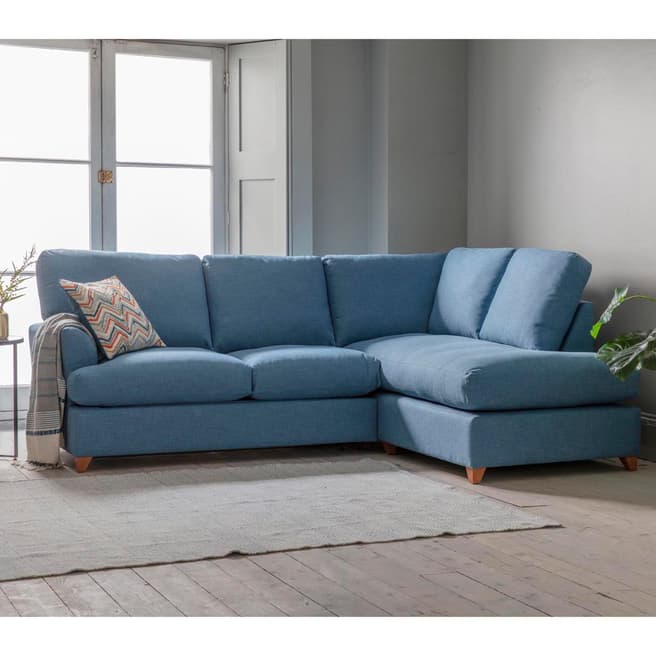 Gallery Living Charlford Corner Chaise LH Sofa Bed, Pocket Sprung Double Mattress (Langford Ice Blue)