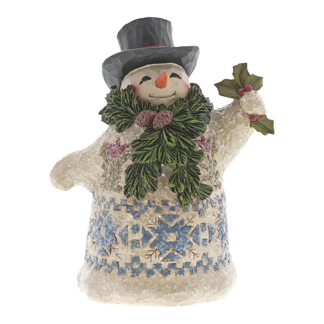 Jim Shore Winter Greetings Victorian Snowman With Pine Scarf 