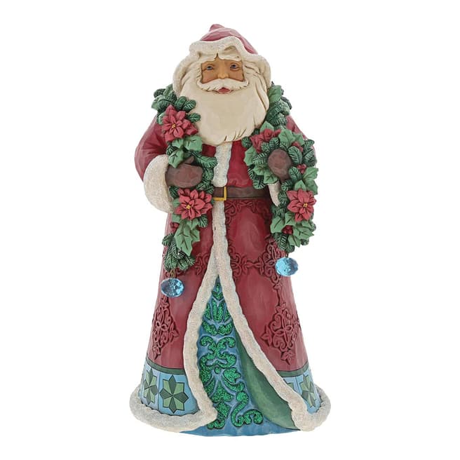Jim Shore Wrapped In Good Tidings Winter Wonderland Santa With Garland 