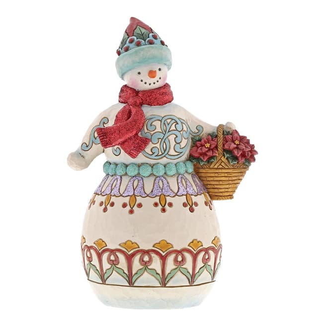Jim Shore Deliver Cheer Winter Wonderland Snowman With Basket 