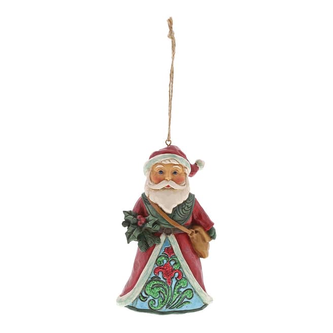 Jim Shore Winter Wonderland Santa Holly Hanging Ornament