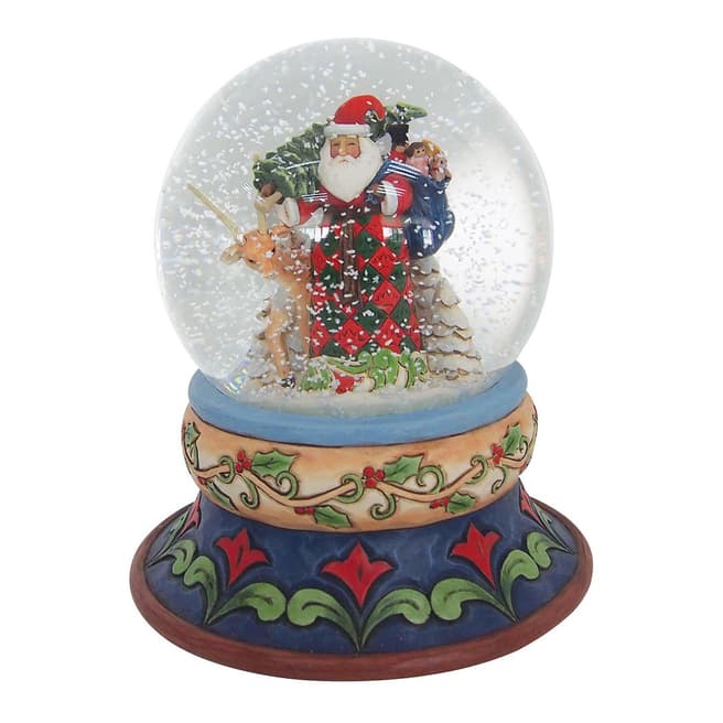 Jim Shore Season Of Giving Santa With Deer Waterball