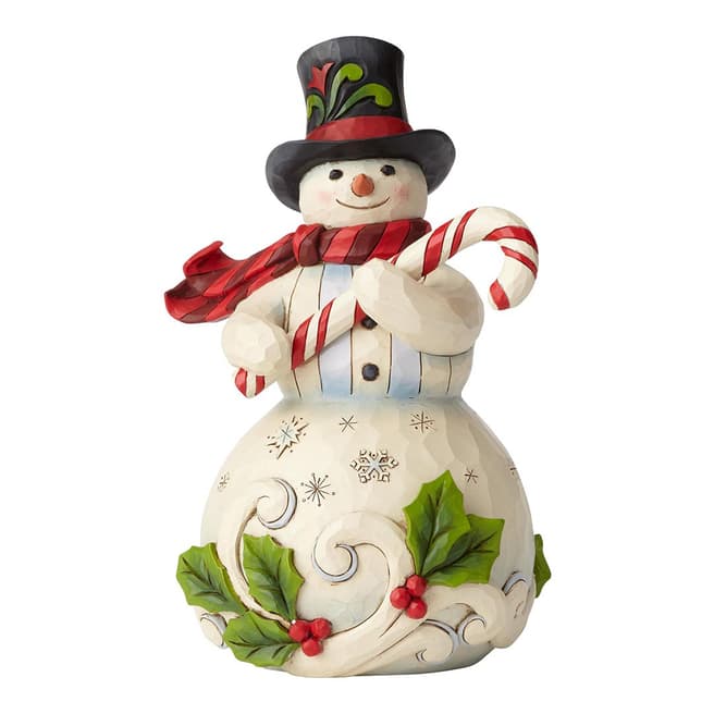 Jim Shore How Sweet It Is Snowman Holding Candy Cane 