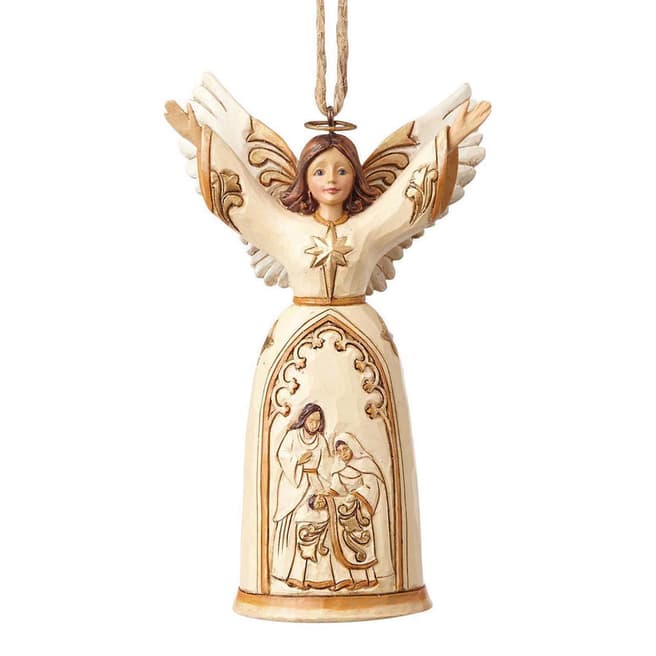 Jim Shore Ivory And Gold Nativity Angel Hanging Ornament