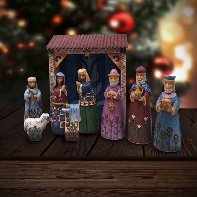Jim Shore Folklore Nativity Nine Piece Set 