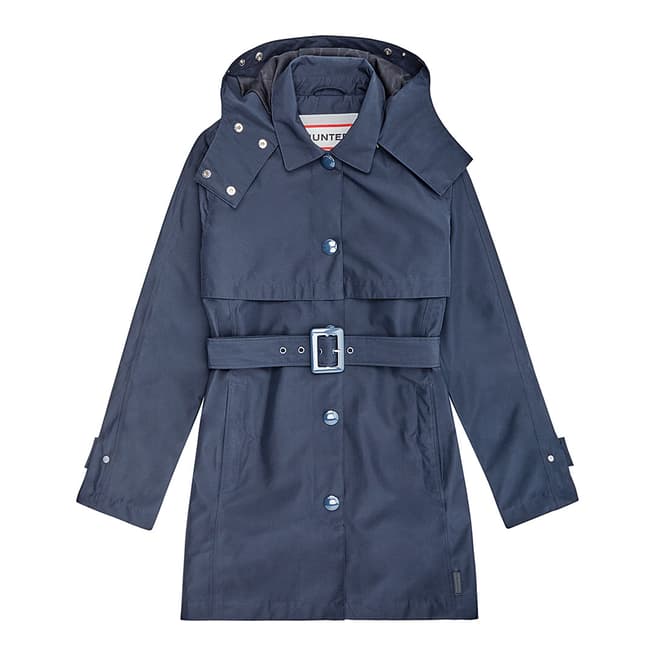 Hunter Navy Refined Mid-Length Trench
