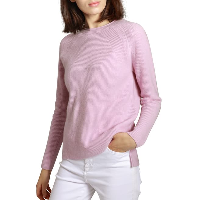 Manode Pink Cashmere Round Neck Knitted Jumper 
