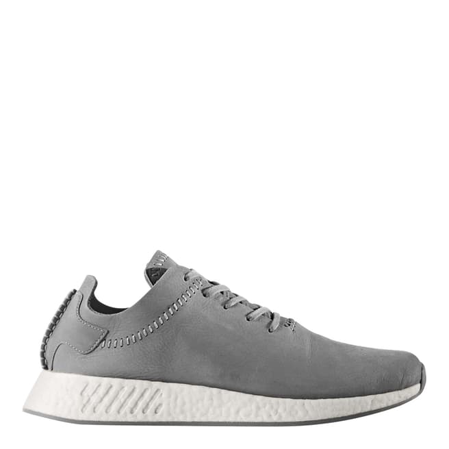 Adidas Originals by Wings+Horns Grey Leather Adidas x Wings+Horns NMD_R2 Boost Sneakers
