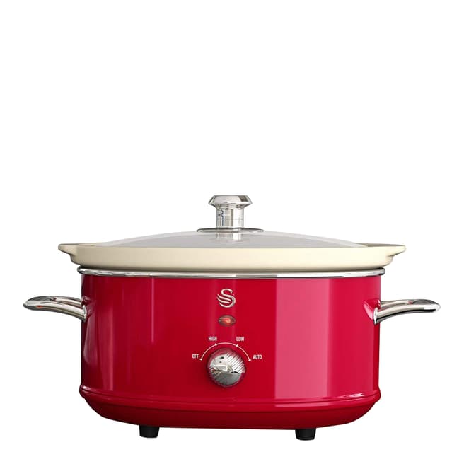 Swan 3.5L Slow Cooker Retro Red