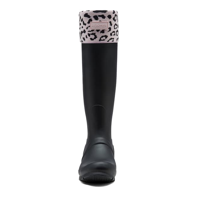 Hunter Haze Pink Boot Sock Leopard Cuff