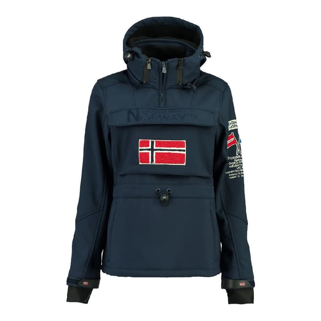 Geographical Norway Girl's Topale Navy Hooded Coat