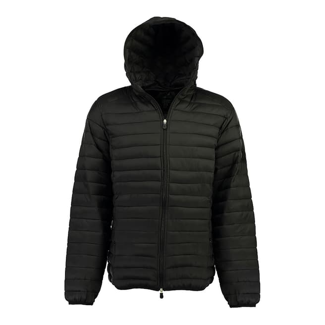 Geographical Norway Boy's Daddy Hooded Black Coat 