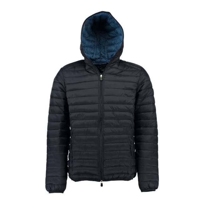 Geographical Norway Boy's Daddy Hooded Navy Coat 