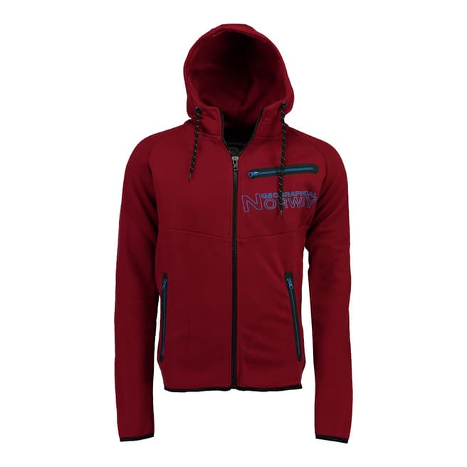 Geographical Norway Boy's Goltan Burgundy, Royal Blue Hooded Sweater