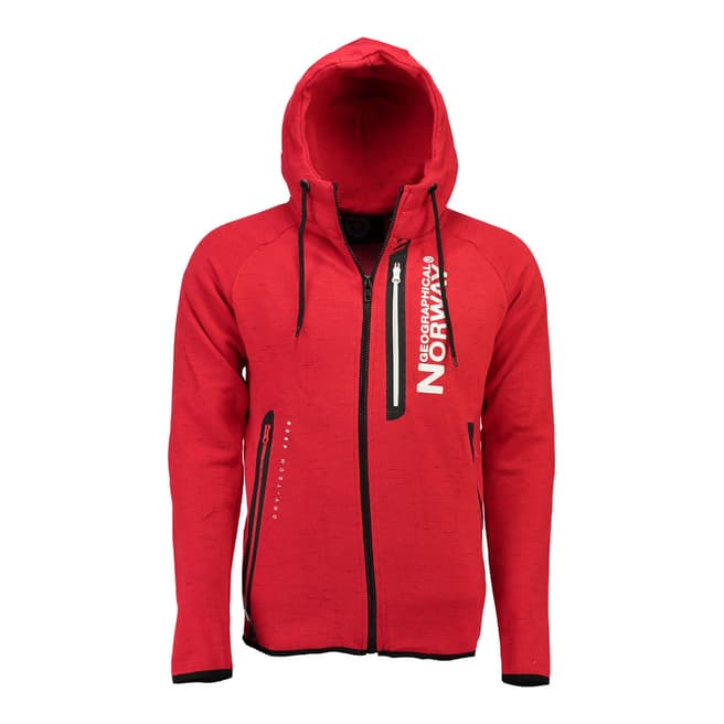 Geographical Norway Boy's Gunmetal Red Hooded Sweater 