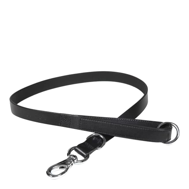 Hounds Black Smooth Classic Leather Lead 100x2.5cm