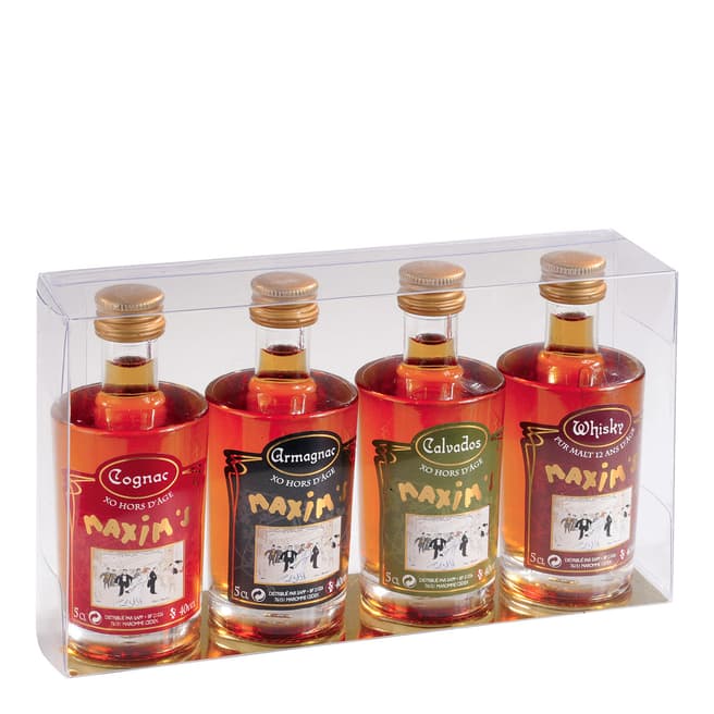 Maxim's de Paris Gift-Set 4 Miniature Cognac, Armagnac, Calvados & Whisky